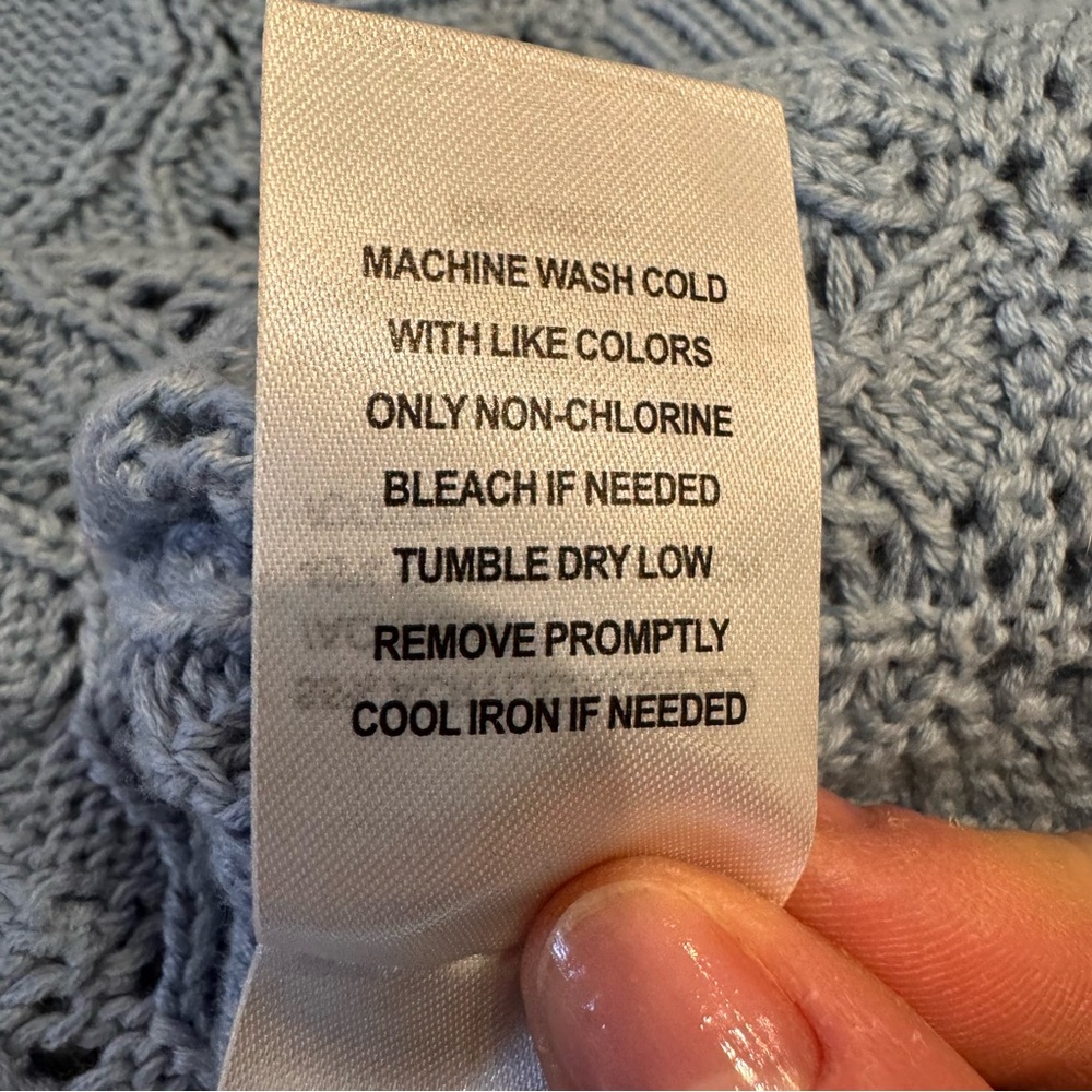 Cleo + Wolf Light Blue Cable Knit Buttoned Sweater Vest NWOT - Picture 10 of 10